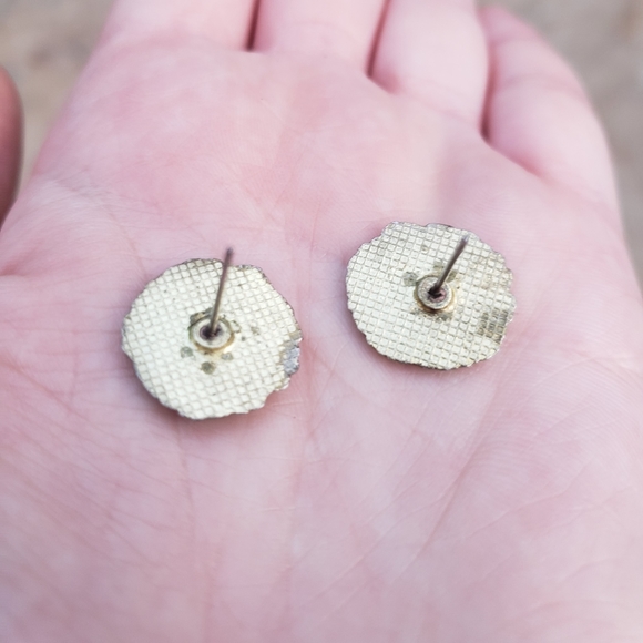 Vintage Victorian Style Cloisonne Klimt Christmas Wreath Earrings - Picture 2 of 2